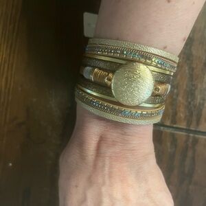 SAACHI Women’s Multi-strap Vegan Leather with Magnetic Clasp Bracelet